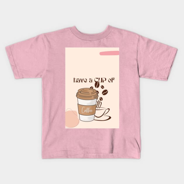 coffee tshirt Kids T-Shirt by SherDess33